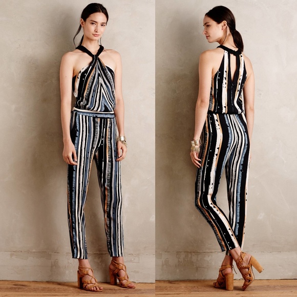 Anthropologie Pants - Ella Moss Fjordic Jumpsuit Stripe Halter